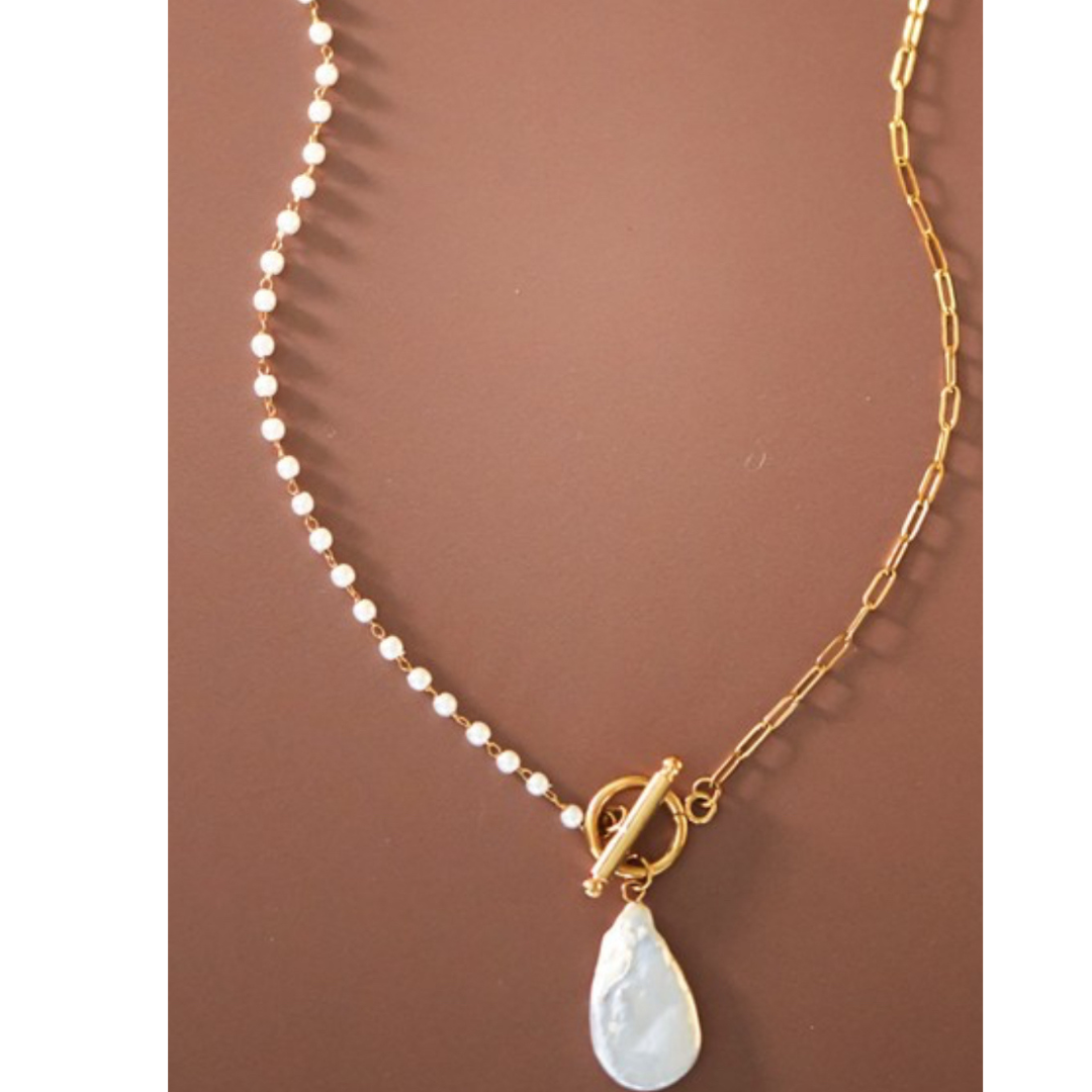 Pearl Beaded Chain Necklace