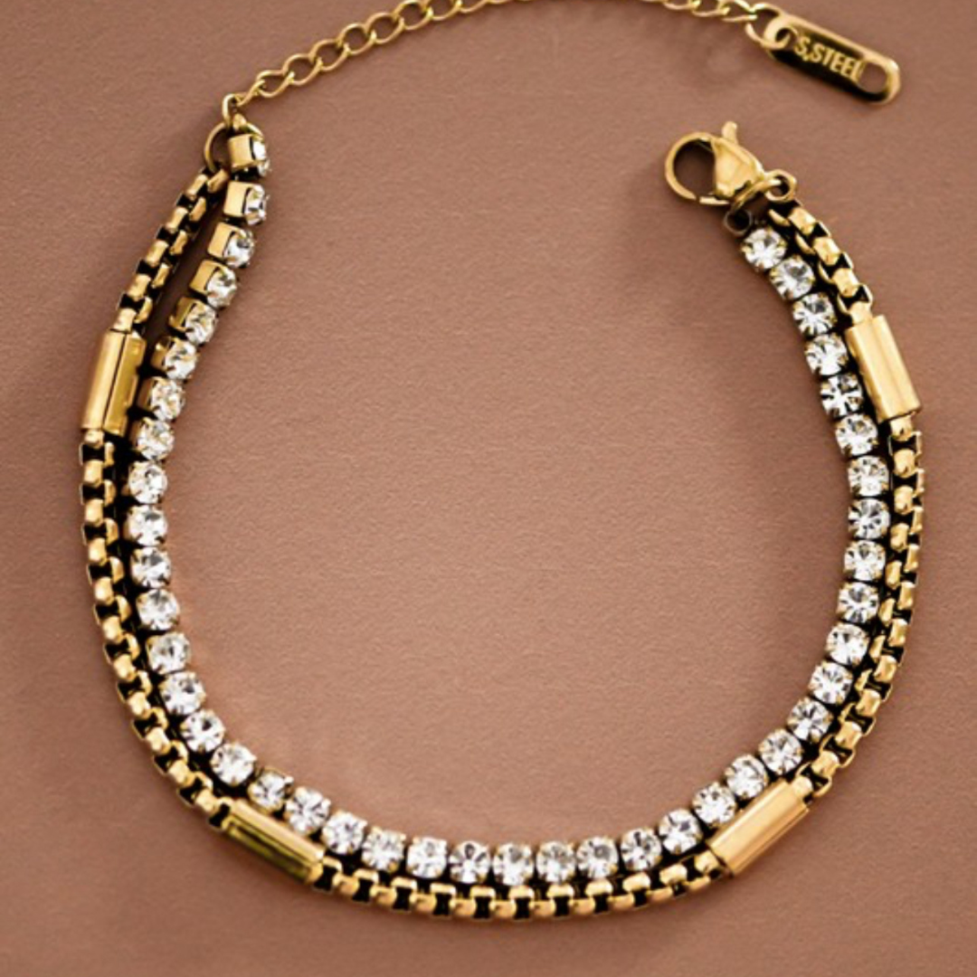 Chain and Rhinestone Bracelet