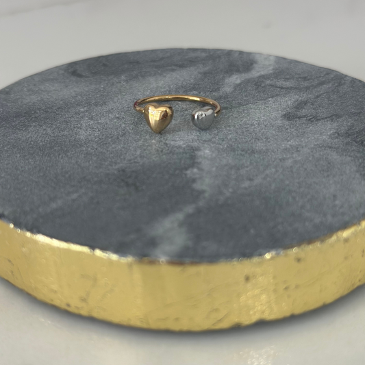 Two Tone Heart Ring