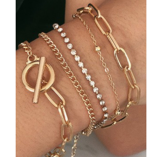 5pcs Gold Bracelets