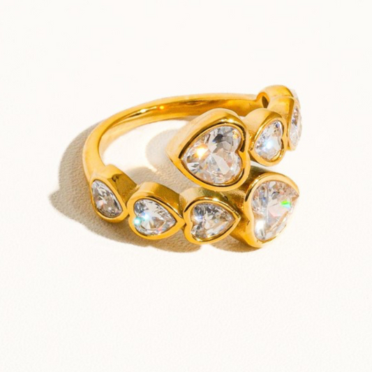 Rhinestone Heart Ring