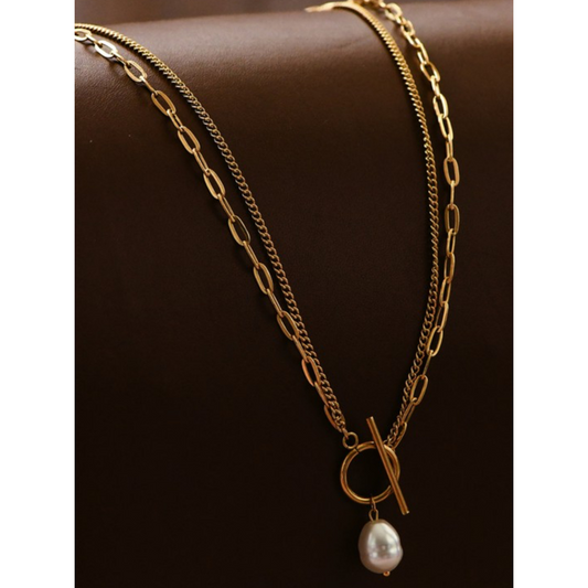 Chain Necklace with Pearl Charm