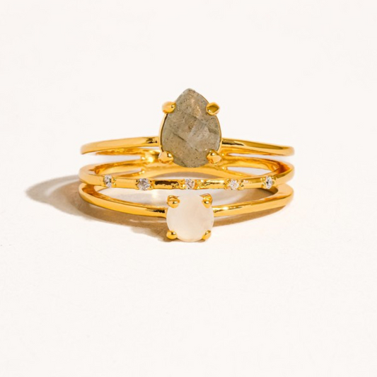 Sabine Olive stone Ring