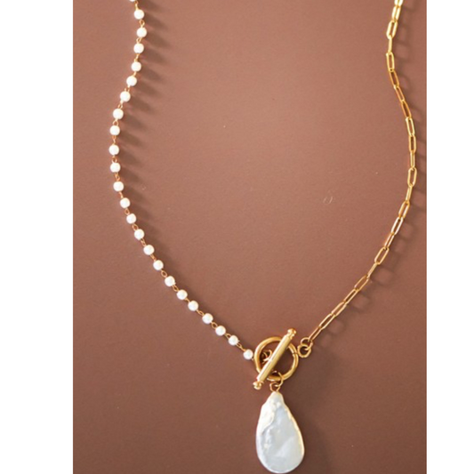 Pearl Beaded Chain Necklace