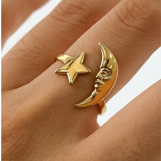 Star and Moon Ring